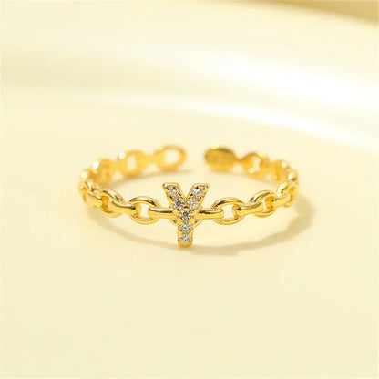 Dainty Diamond Monogram Letter Ring