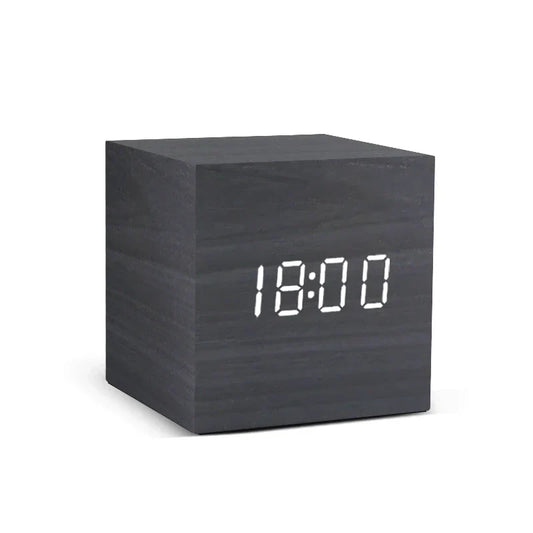 Compact Wooden Digital Desk Clock - Luxicro