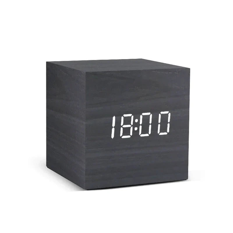 Compact Wooden Digital Alarm Clock - Luxicro