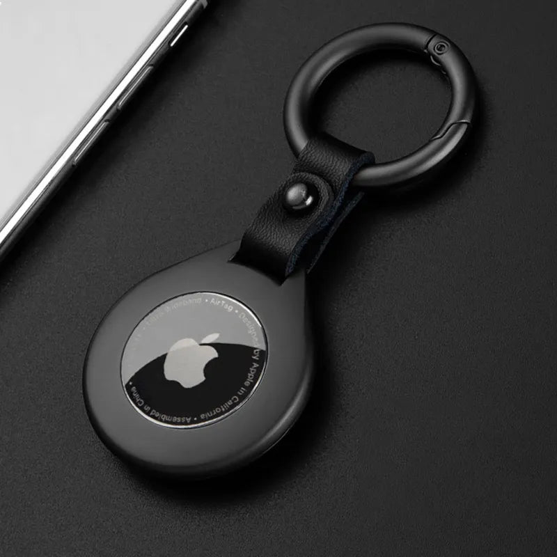 Premium Leather Airtag Phone Case with Metal Clip - Luxicro