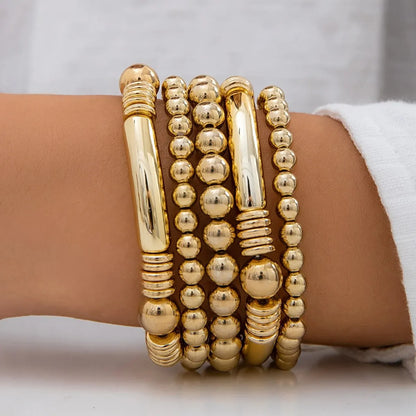 Fashionable Multi Strand Bead Bracelet Set