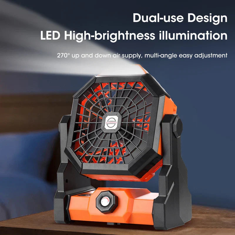 Portable LED Camping Light with Fan