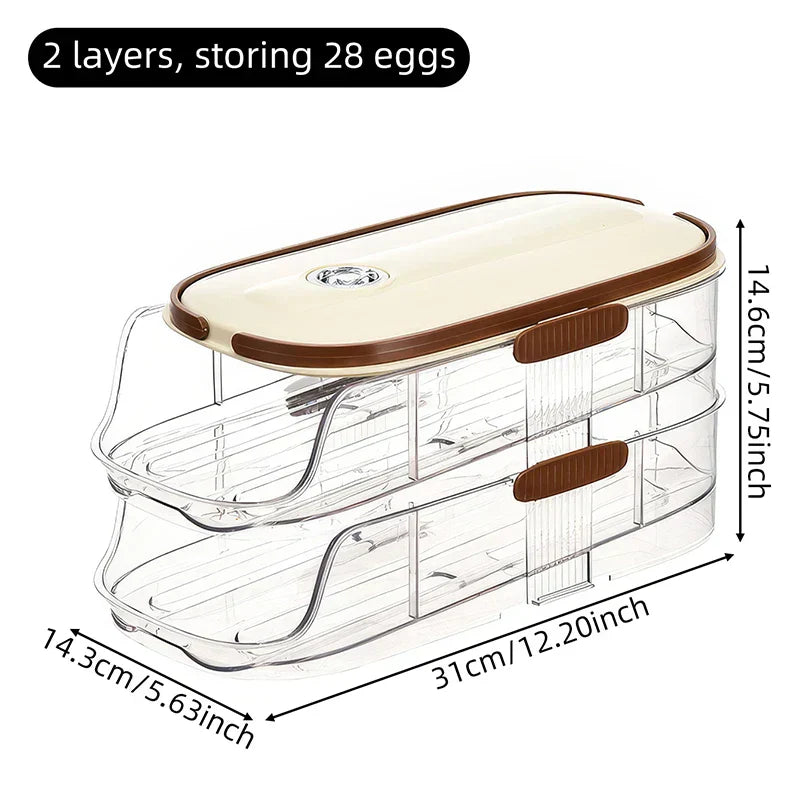 Clear Adjustable Refrigerator Egg Holder Container