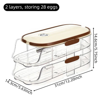 Clear Adjustable Refrigerator Egg Holder Container
