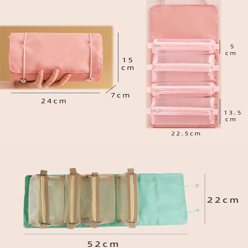 Compact Foldable Travel Toiletry Kit Bag