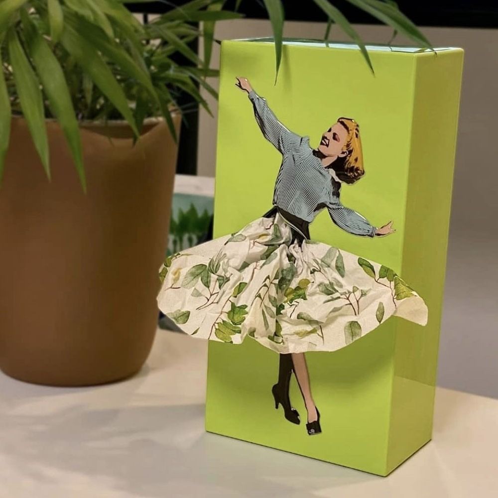 Bright Floral Paper Tissue Box