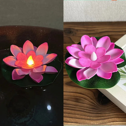 Beautiful Water Lily Pond Table Lamp with LED Light