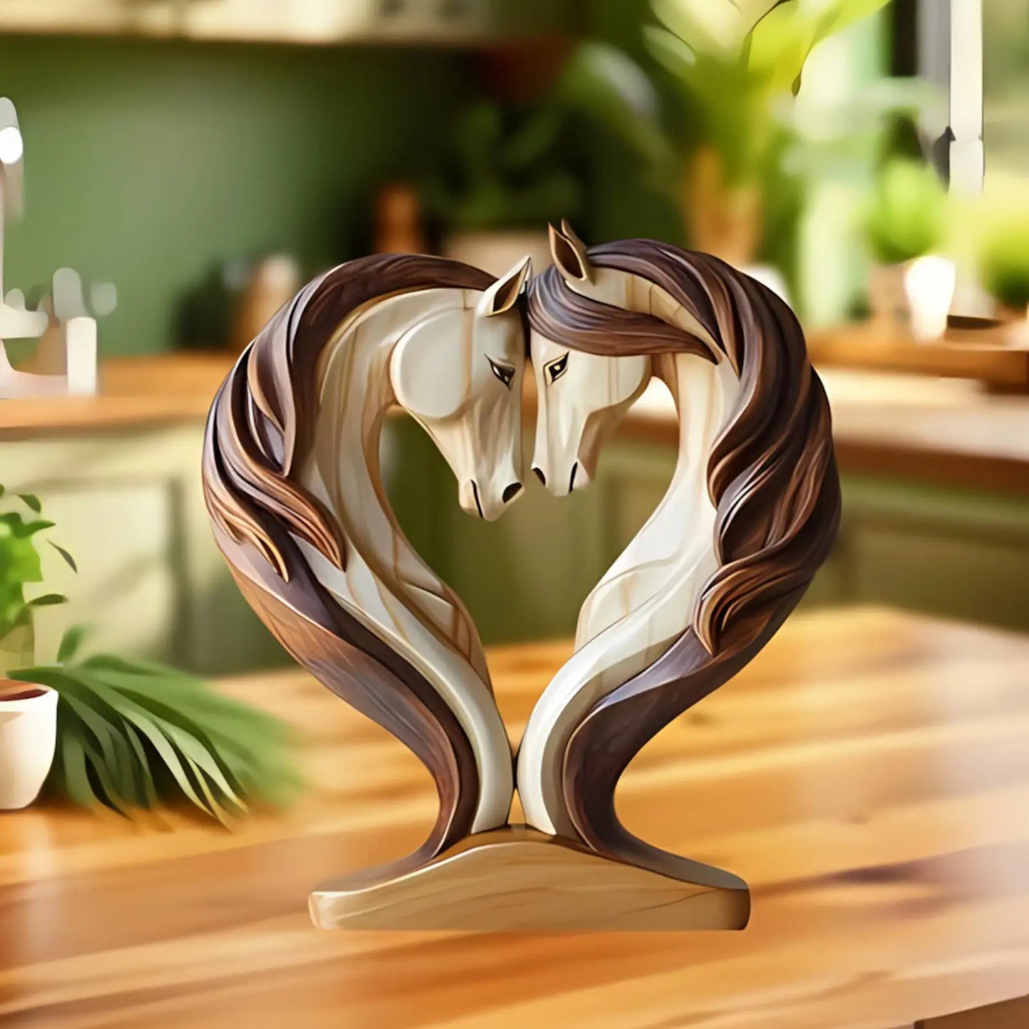 Beautiful Wooden Horse Figure Decoration