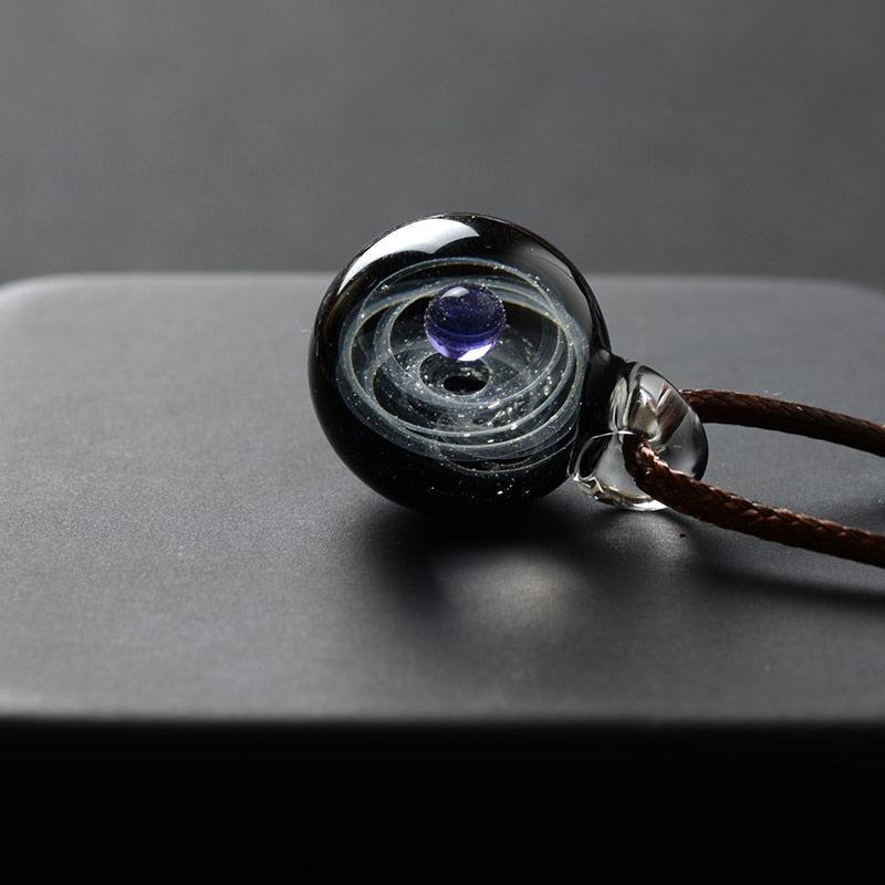 Cosmic Solar System Pendant Necklace