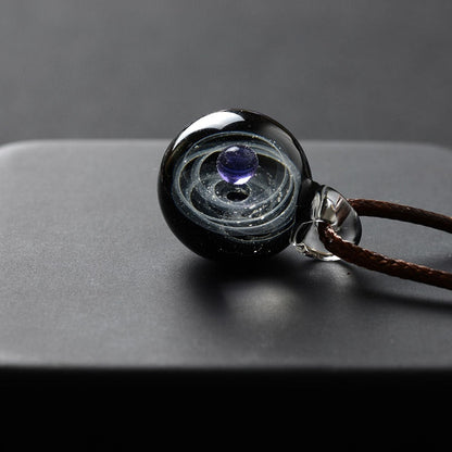 Cosmic Solar System Pendant Necklace