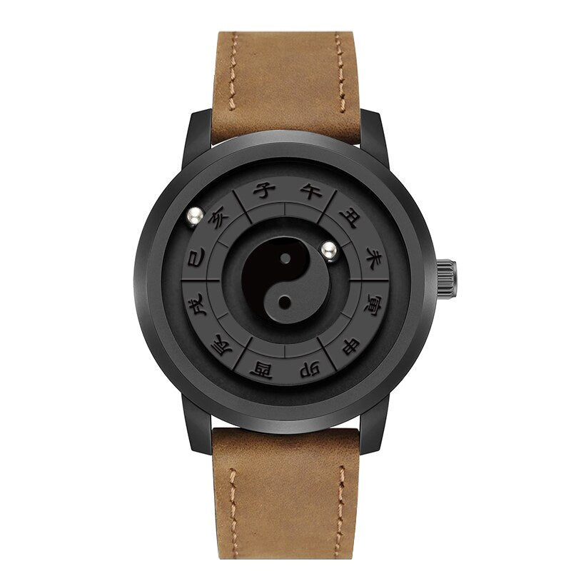 Stylish Automatic Brown Leather Wrist Watch