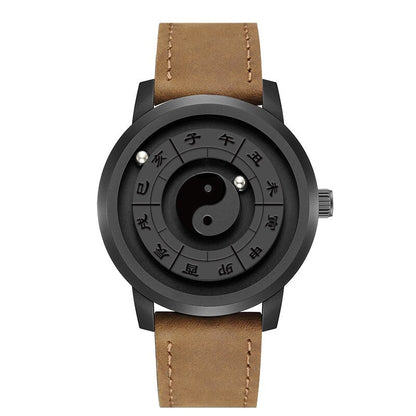 Stylish Automatic Brown Leather Wrist Watch