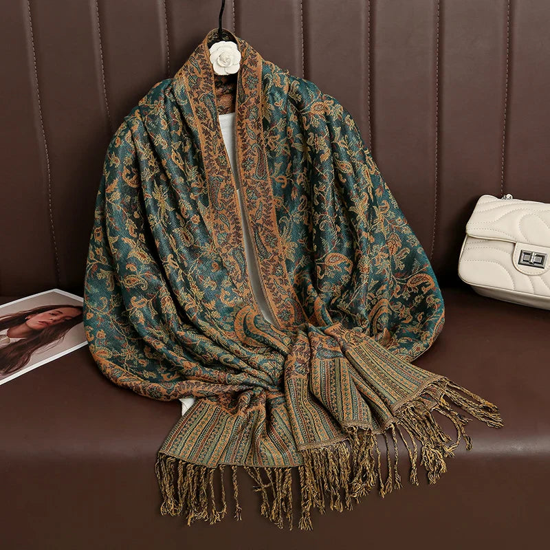 Soft Cashmere Women's Scarf with Warm Luxury Print