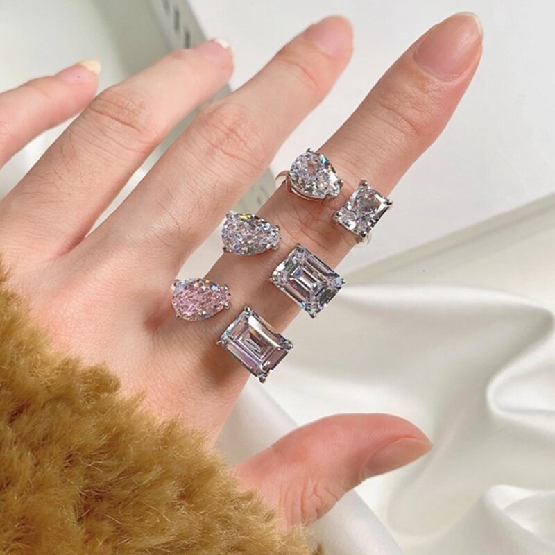 Dazzling Teardrop Zircon Stylish Adjustable Ring