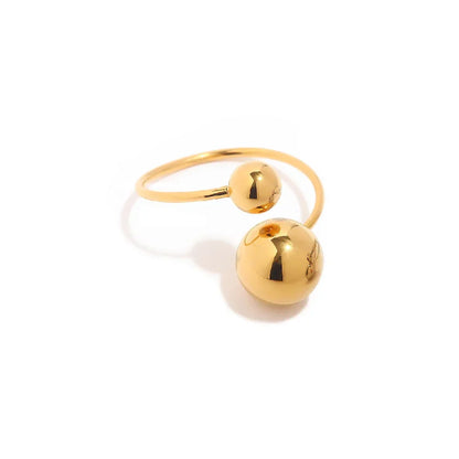 Elegant 14K Gold Double Ball Cocktail Ring - Luxicro