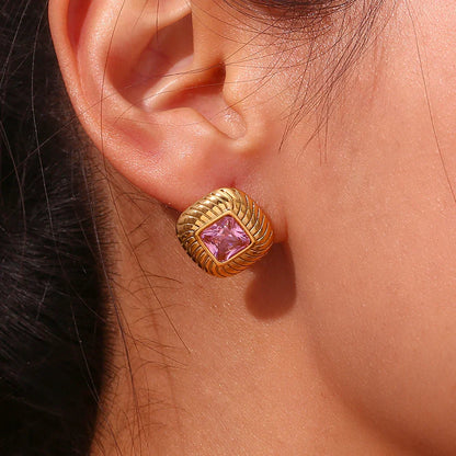 Luxury Swirl Pattern Diamond Earrings