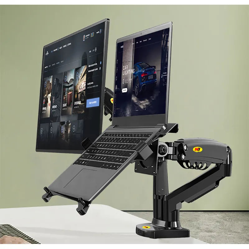 Adjustable Dual Arm Laptop Desk Holder Mount - Luxicro