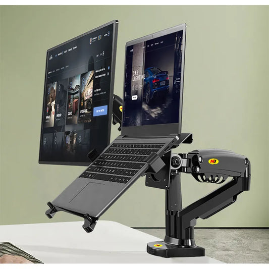Adjustable Dual Arm Laptop Desk Holder Mount - Luxicro