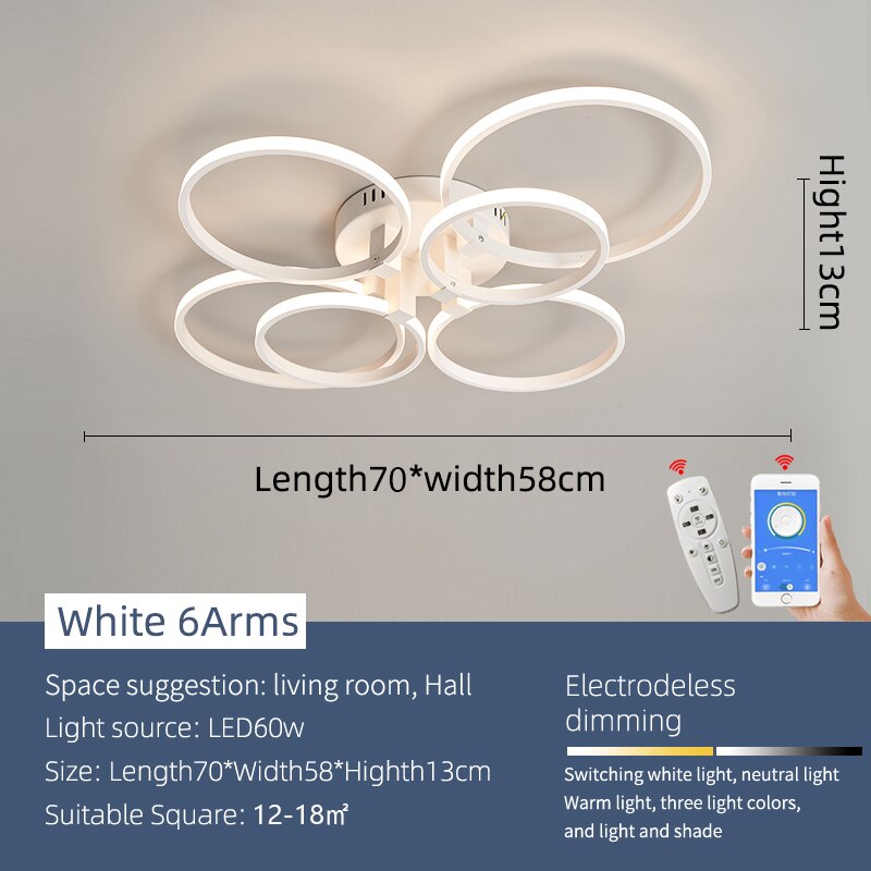 Luxury Glass Modern LED Ceiling Lamp