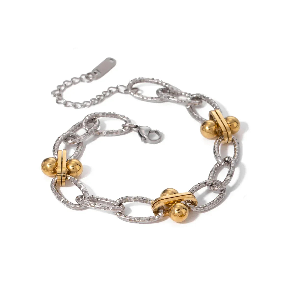 Fashionable Two Tone Silver Hinged Bangle - Luxicro