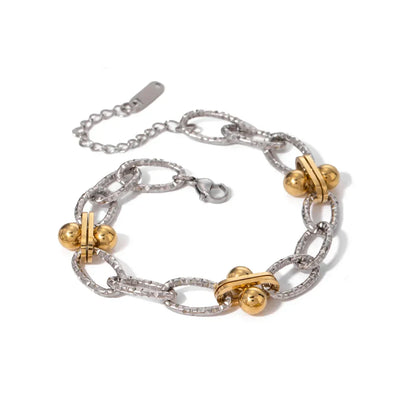 Fashionable Two Tone Silver Hinged Bangle - Luxicro