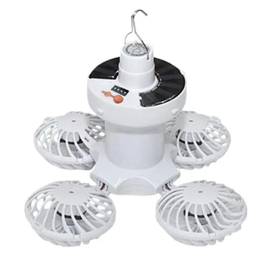 Compact Solar Powered Camp Lantern with Fan - Luxicro