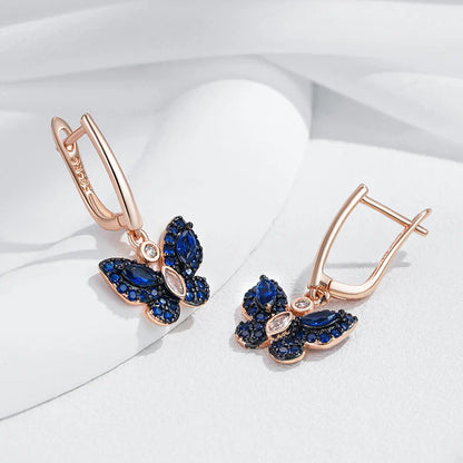 Pretty Blue Crystal Drop Earrings