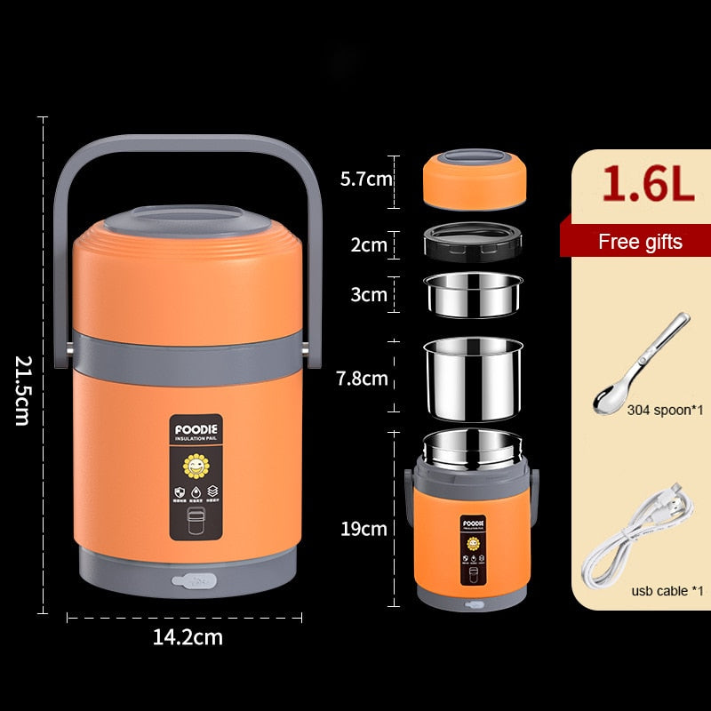 Insulated Thermal USB Powered Lunch Container Box - Luxicro