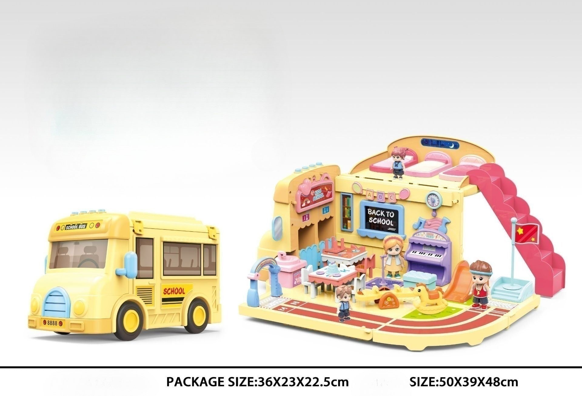 Big Kids Fun Playhouse School Bus Toy - Luxicro
