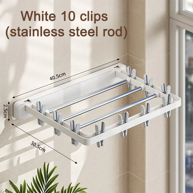 Space Saving Foldable Laundry Dryer Rack with Grip Clips