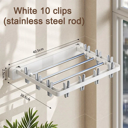 Space Saving Foldable Laundry Dryer Rack with Grip Clips
