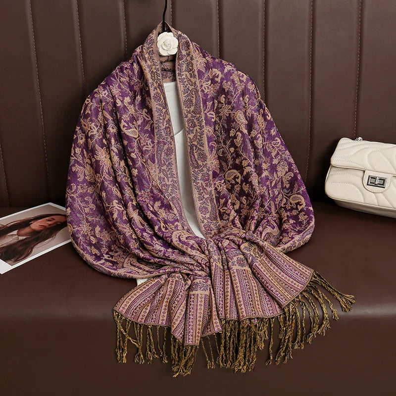 Soft Cashmere Women's Scarf with Warm Luxury Print