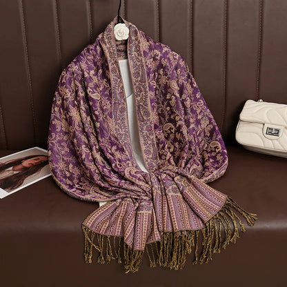 Soft Cashmere Women's Scarf with Warm Luxury Print