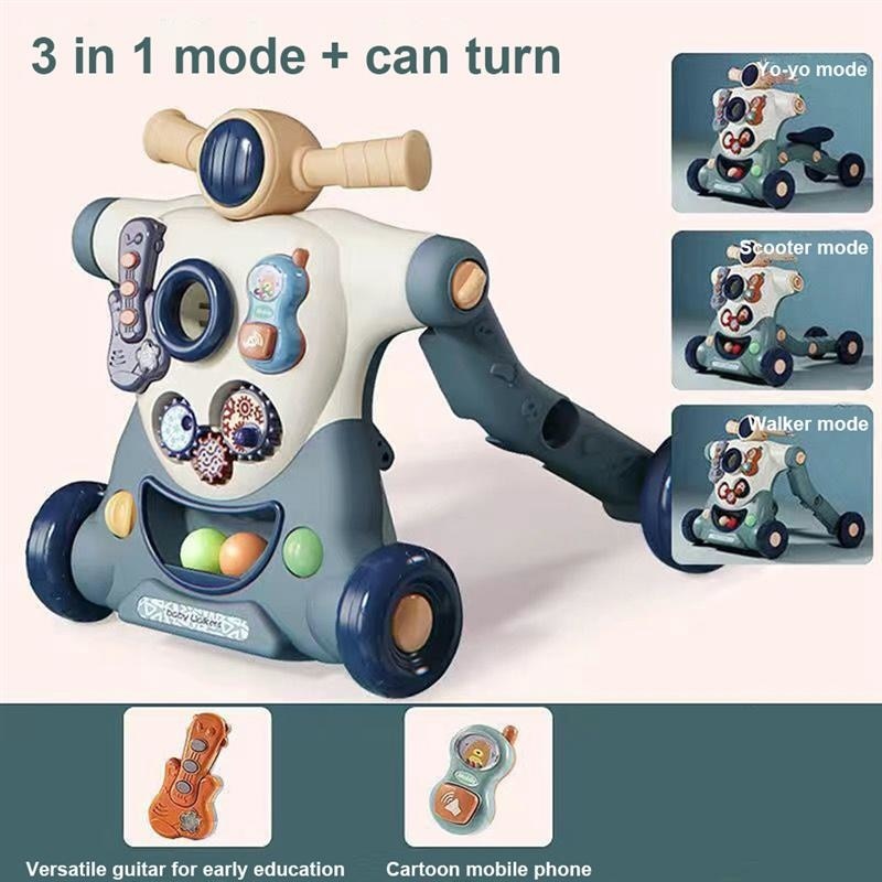 3 in 1 Baby Activity Walker Learning Cart