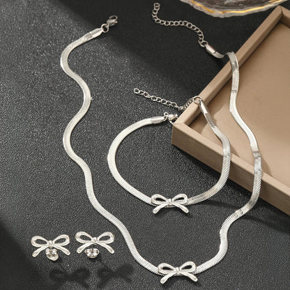 Chic Bow Necklace Set for Ladies