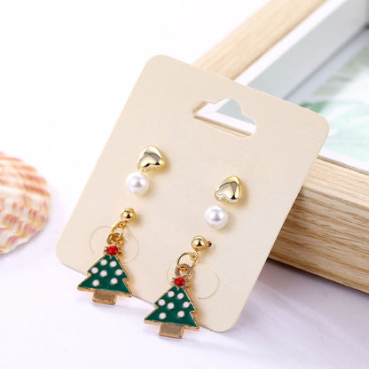 Festive Holiday Christmas Tree Dangle Earrings