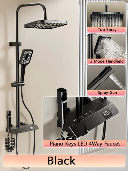 Premium LED Shower Head System