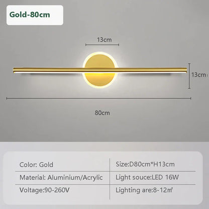Modern Black Gold Adjustable LED Wall Light