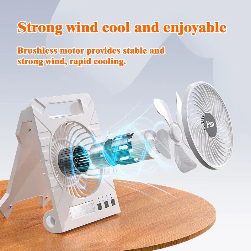 Portable Solar Powered Camping Fan Kit