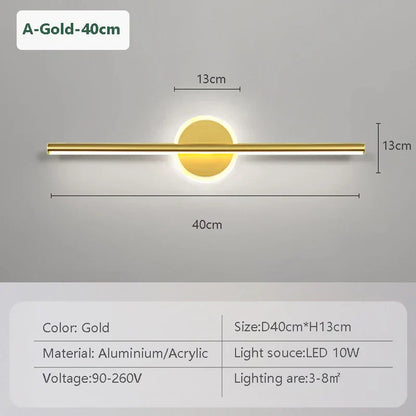 Modern Black Gold Adjustable LED Wall Light