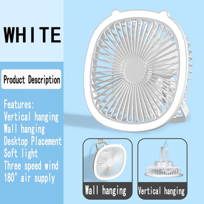 Compact USB Rechargeable Night Light Fan Cooler
