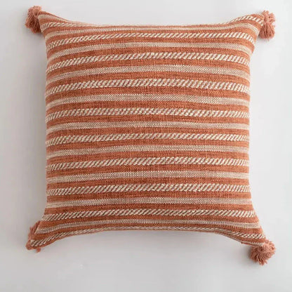 Stylish Home Cushion Cover with Colorful Tassels - Luxicro