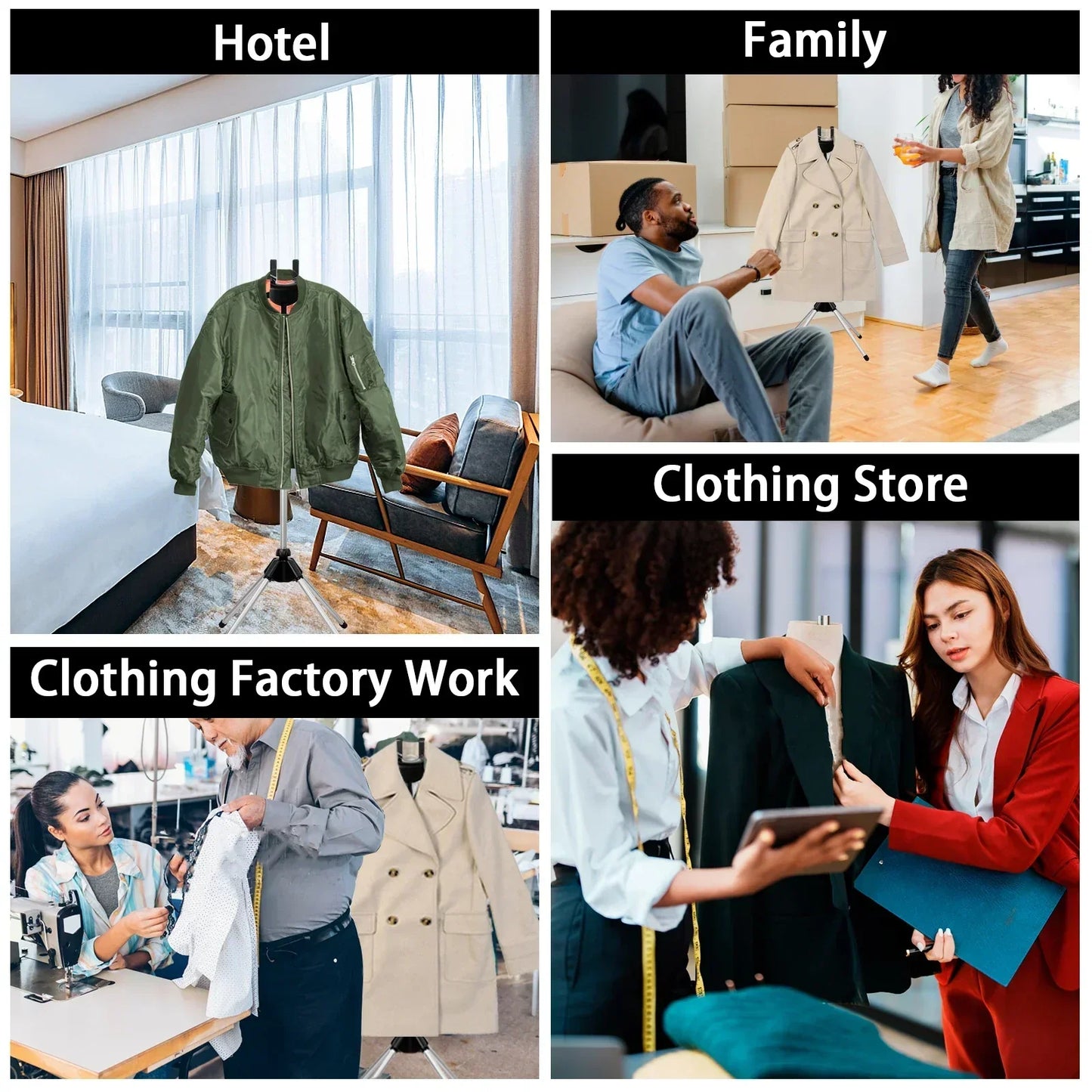 Compact Garment Steam Stand with Adjustable Height