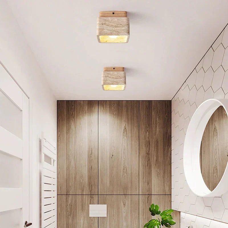 Stylish Wood Flush Mount LED Light