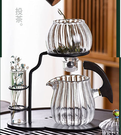 Elegant Leaf Design Automatic Tea Infuser Set