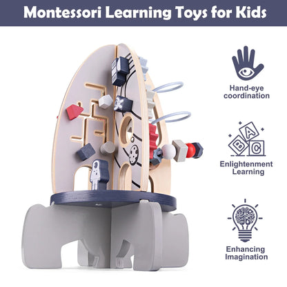 Fun Childrens Space Wooden Activity Cube