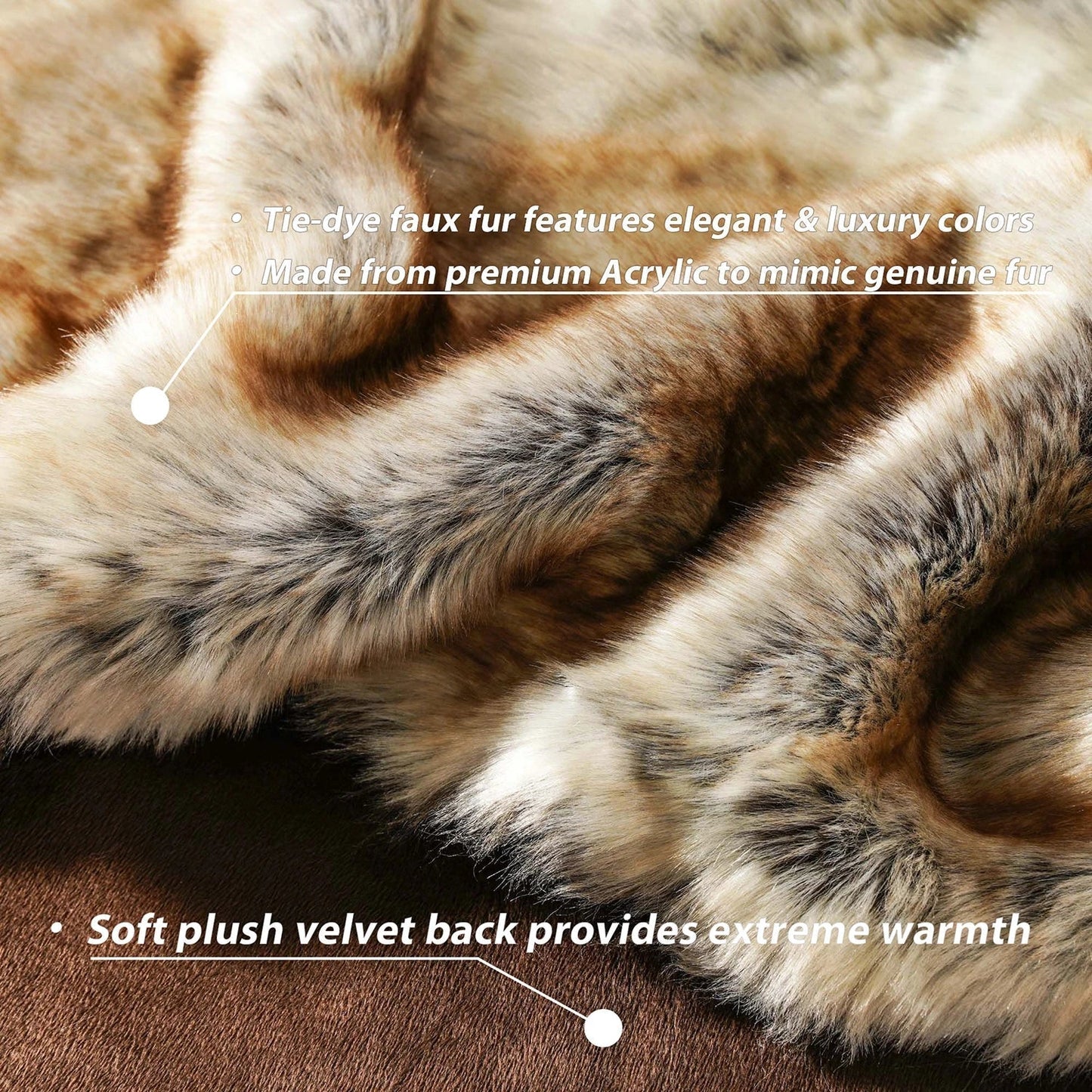 Cozy Faux Fur Throw Blanket Soft Home Accent