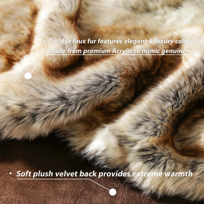 Cozy Faux Fur Throw Blanket Soft Home Accent