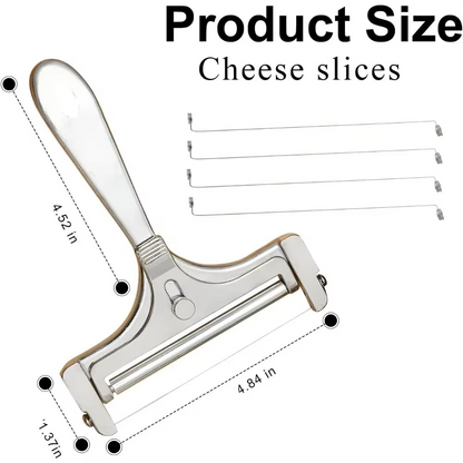 Premium Adjustable Cheese Slicer with Heavy Duty Metal Blade