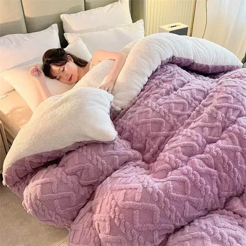 Cozy Thermal Blanket - Plush Reversible Diamond Weave